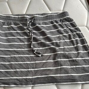 Torrid Charcoal and White Striped Skirt
